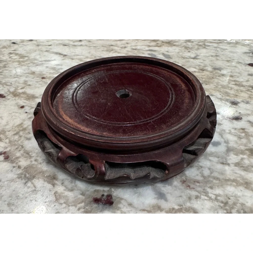 Vintage Chineses Carved Wood lamp Base